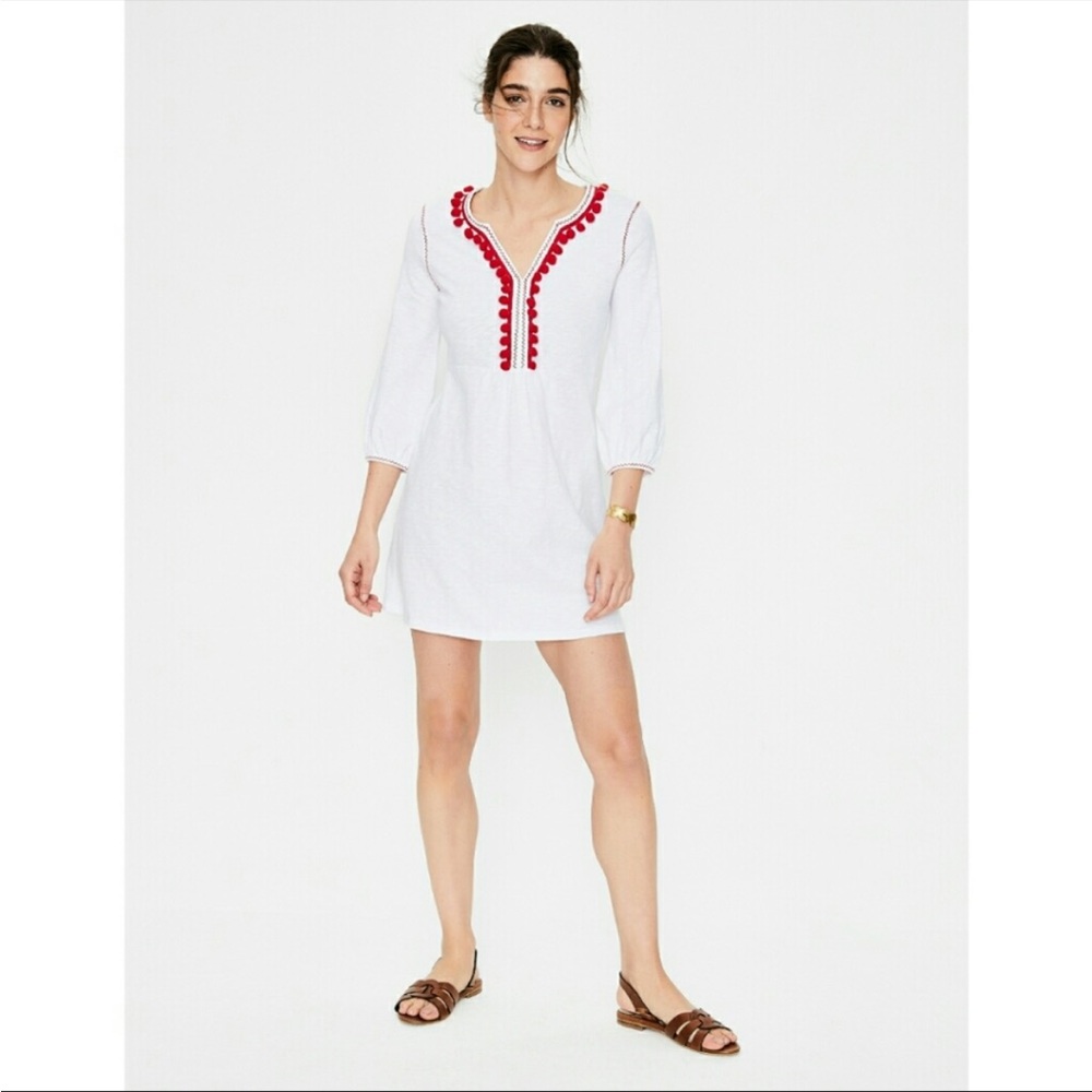 Boden NWT Carina Tunic Dress Red White Pom
New with tags!